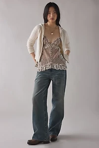 Kimchi Blue Marnie Sheer Embroidered Tunic Babydoll Cami