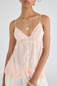 Kimchi Blue Marnie Embroidered Tunic Babydoll Cami