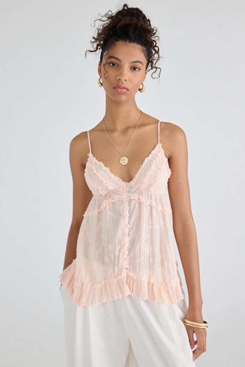 Kimchi Blue Marnie Embroidered Tunic Babydoll Cami