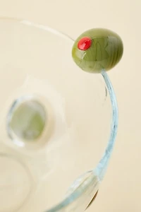 Olive Glass Snack Bowl