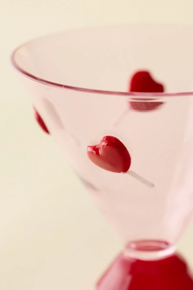 Heart Lolly Stemless Martini Glass