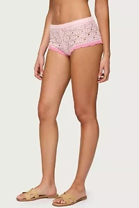 Edikted Elisa Open Knit Shorts