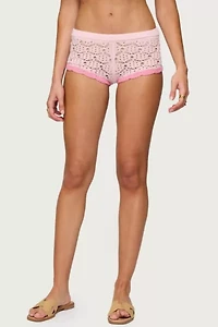 Edikted Elisa Open Knit Shorts
