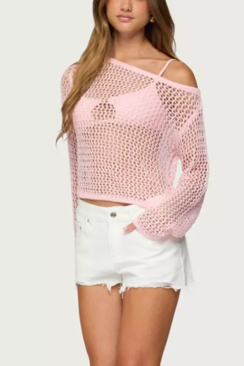Edikted Fern Mid Rise Denim Shorts