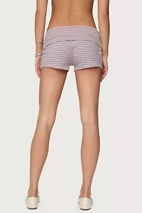 Edikted Kodi Striped Fold Over Shorts