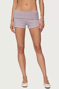 Edikted Kodi Striped Fold Over Shorts
