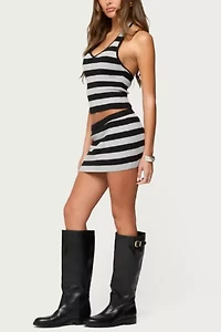 Edikted Kezia Striped Knit Halter Top