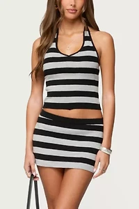 Edikted Kezia Striped Knit Halter Top
