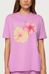 Edikted Fleur Hibiscus Graphic T Shirt