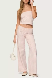 Edikted Lilah Striped Fold Over Pants
