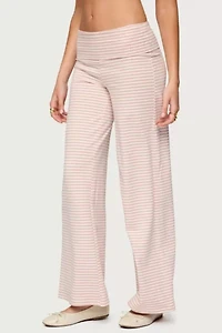 Edikted Lilah Striped Fold Over Pants