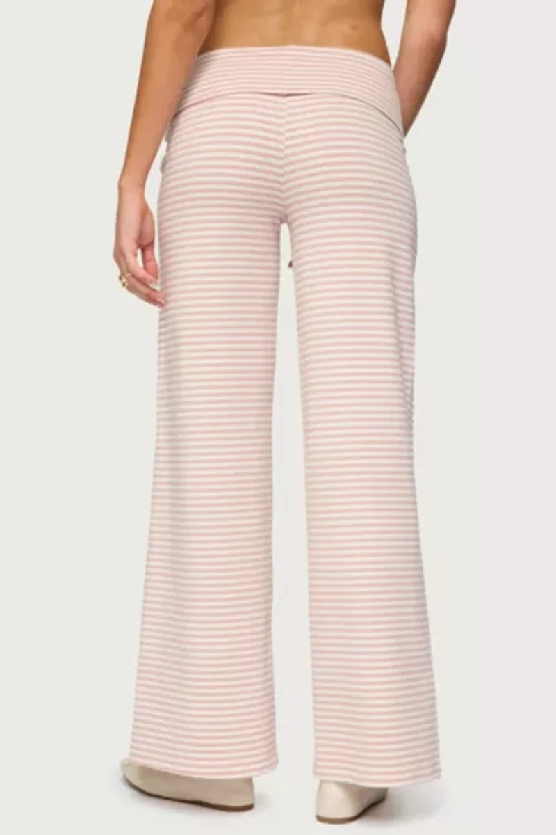 Edikted Lilah Striped Fold Over Pants
