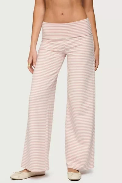 Edikted Lilah Striped Fold Over Pants