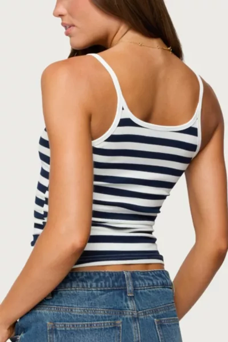 Edikted Bailee Striped Ribbed Tank Top