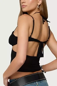 Edikted Strappy Sheer Mesh Cupped Top