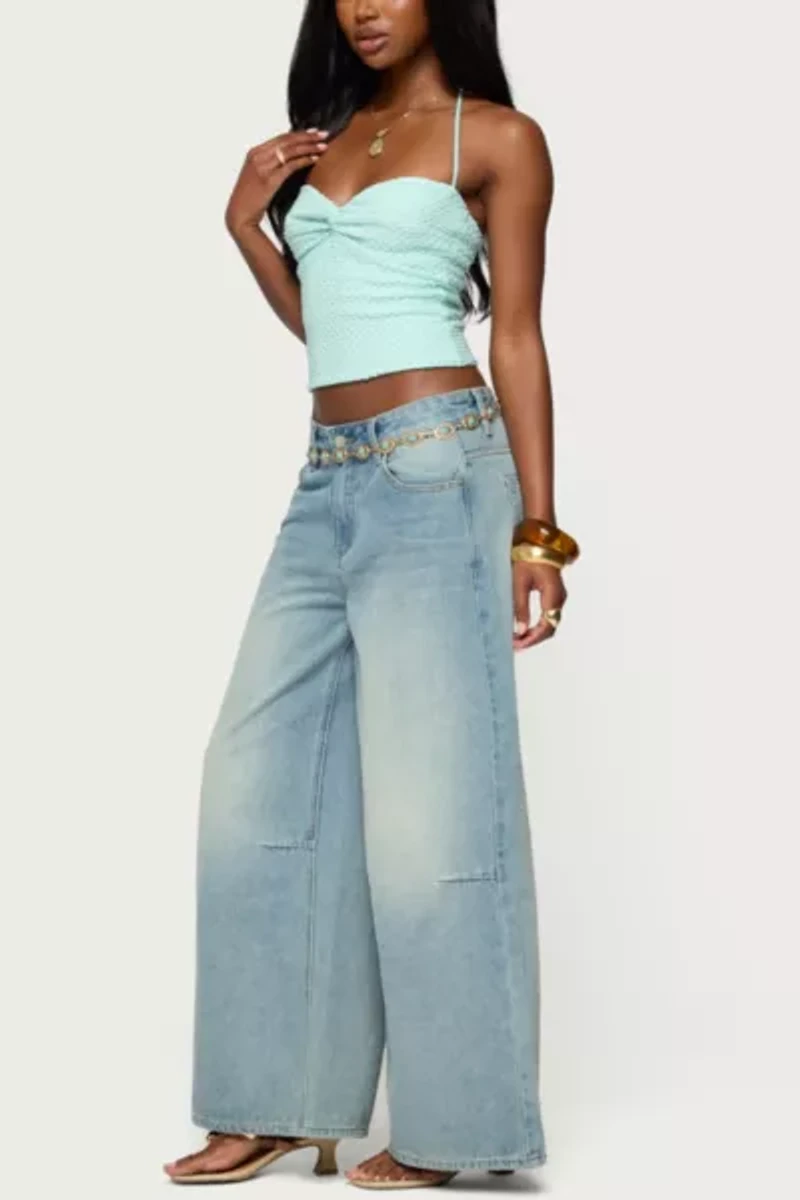 Edikted Zoee Twisted Textured Halter Top