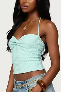 Edikted Zoee Twisted Textured Halter Top