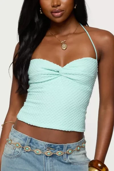 Edikted Zoee Twisted Textured Halter Top