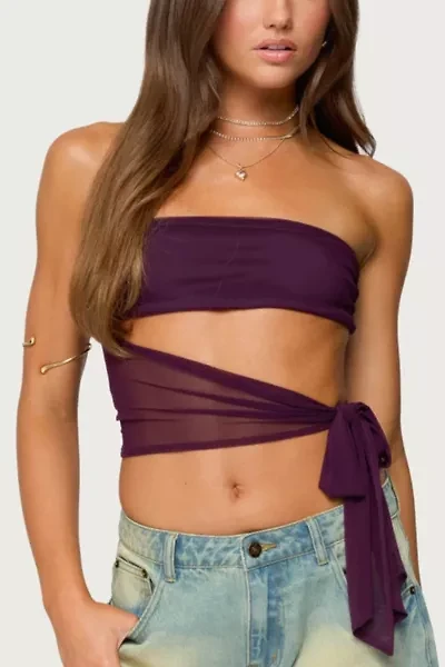 Edikted Amaro Strapless Side Tie Cut Out Top