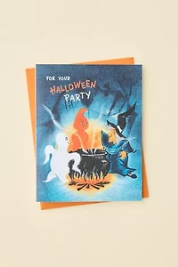 Laughing Elephant Halloween Party Greeting Card