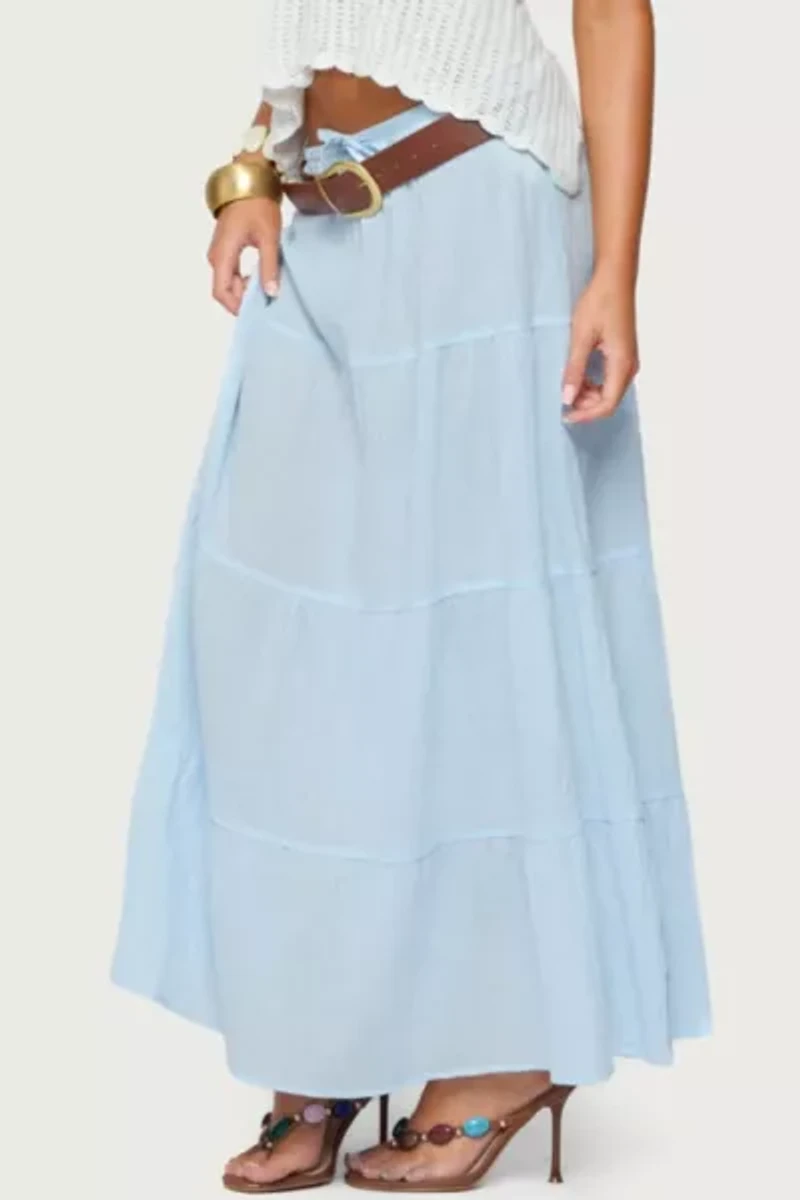 Edikted Kaila Cotton Tiered Maxi Skirt