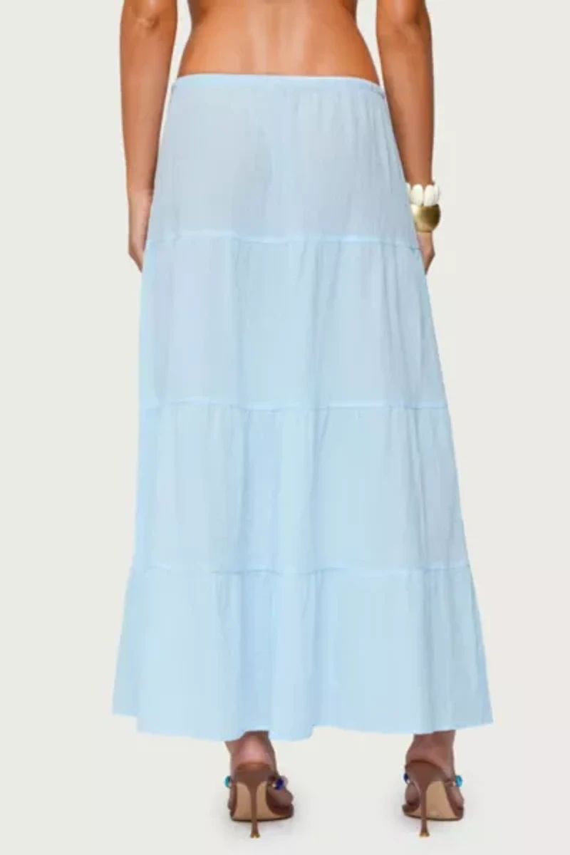 Edikted Kaila Cotton Tiered Maxi Skirt