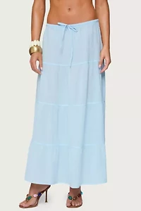 Edikted Kaila Cotton Tiered Maxi Skirt