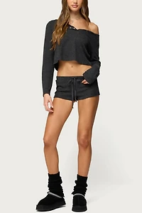 Edikted Teddy Waffle Shorts