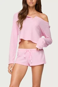 Edikted Teddy Waffle Shorts