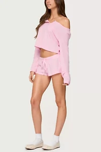 Edikted Teddy Waffle Shorts