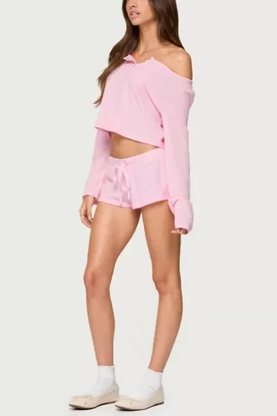 Edikted Teddy Cropped Waffle Top