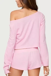 Edikted Teddy Cropped Waffle Top