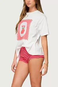 Edikted Hali Striped Knit Shorts
