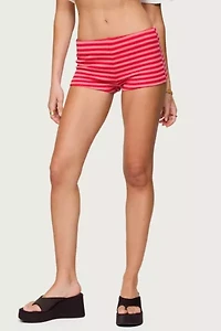Edikted Hali Striped Knit Shorts