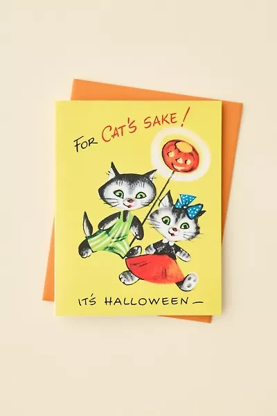 Laughing Elephant For Cat’s Sake Halloween Greeting Card