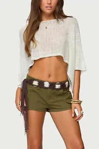 Edikted Hazen Grommet Low Rise Shorts