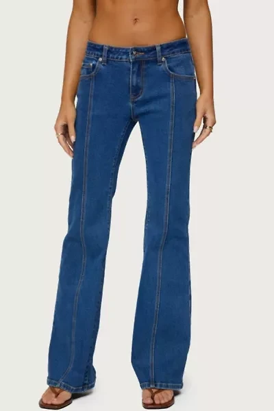 Edikted Starrie Panel Stitch Low Rise Jeans