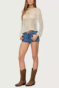 Edikted Kalley Off Shoulder Crochet Top