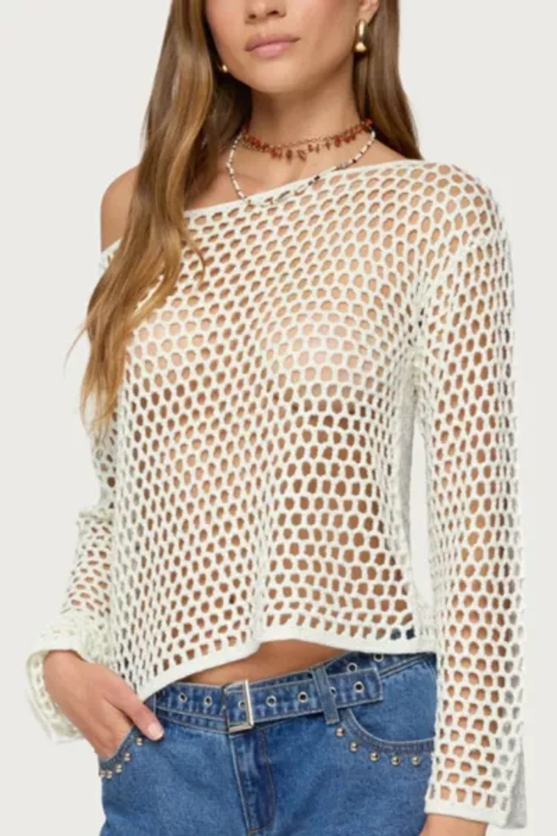 Edikted Kalley Off Shoulder Crochet Top