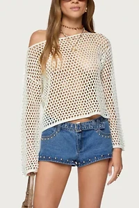 Edikted Kalley Off Shoulder Crochet Top