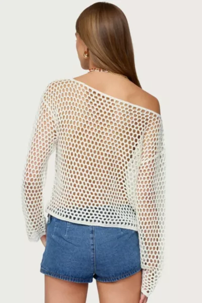 Edikted Kalley Off Shoulder Crochet Top