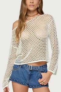 Edikted Kalley Off Shoulder Crochet Top