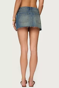 Edikted Shaina Iridescent Denim Mini Skirt
