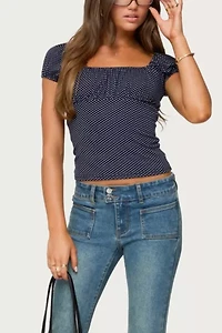 Edikted Stefania Polka Dot Top