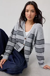 BDG Eliot Striped Oversized Cardigan