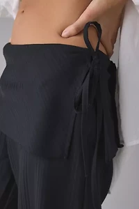 UO Side-Tie Foldover Mid-Rise Wide Leg Trouser