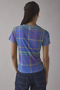 LA Applique Graphic Plaid Print Baby Tee