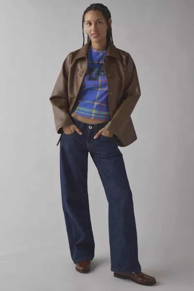 LA Applique Graphic Plaid Print Baby Tee