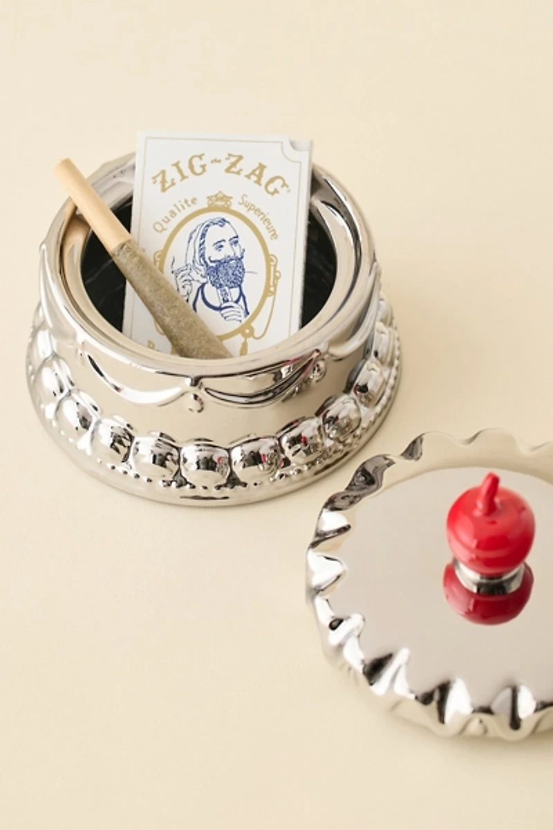 Chrome Cake Ceramic Stash Box