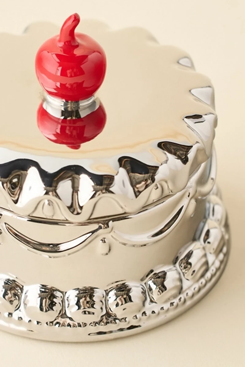 Chrome Cake Ceramic Stash Box